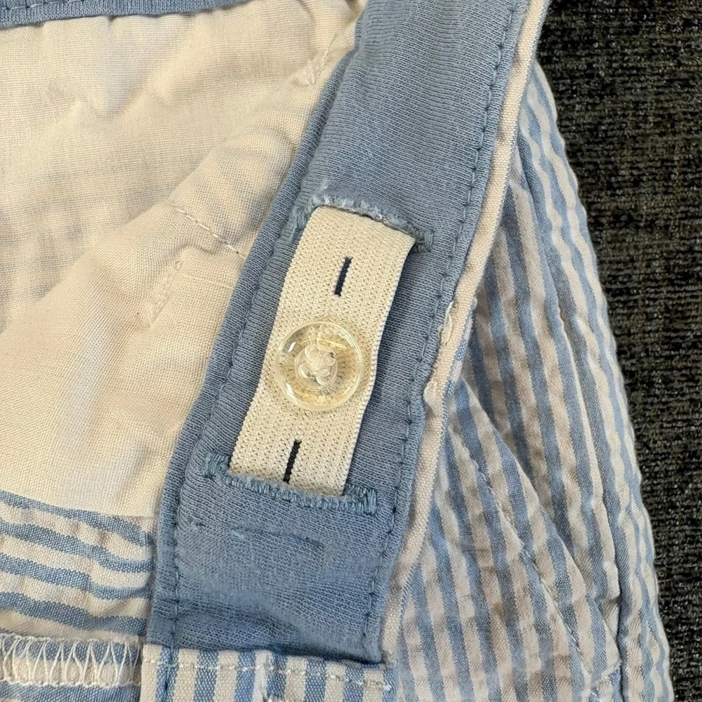 Vineyard Vines Seersucker Shorts Boys 14 Blue White Striped Cotton Blend Stretch